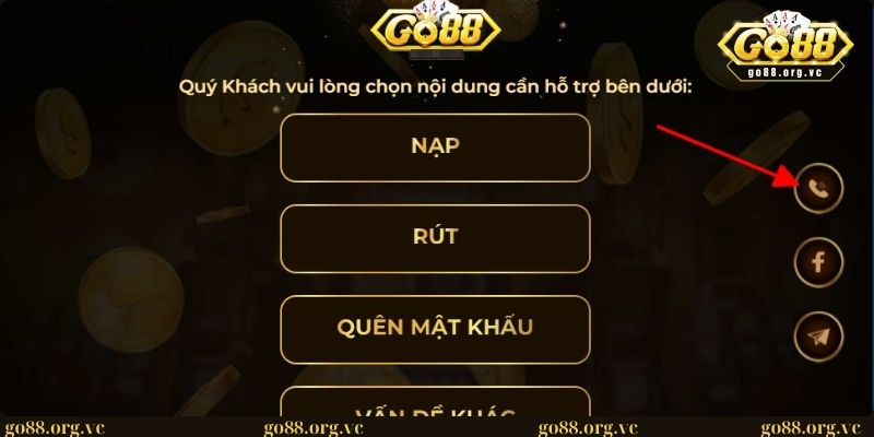 Giới thiệu hình thức hỗ trợ qua kênh hotline tại GO88