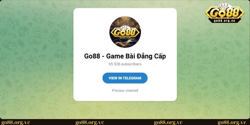 Liên hệ GO88 qua hình thức mạng xã hội telegram